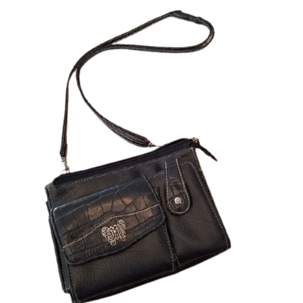 Jeun Bang Multipurpose Croc Crossbody Bag Navy